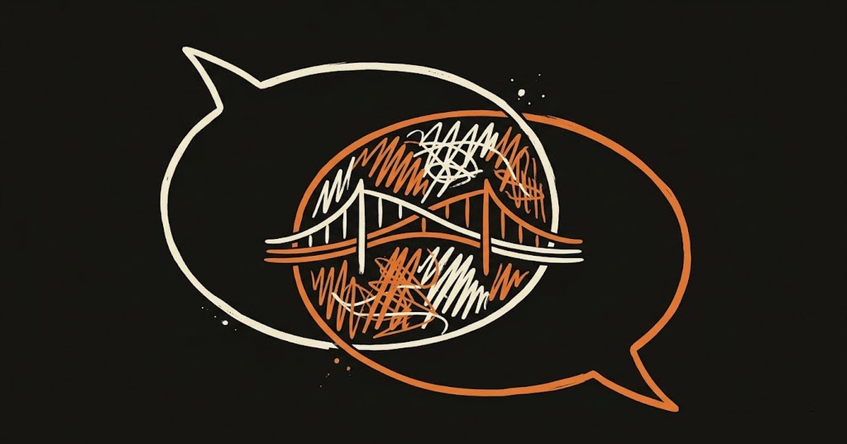 Illustration of two speech bubbles coming together representing conflict resolution in sober living