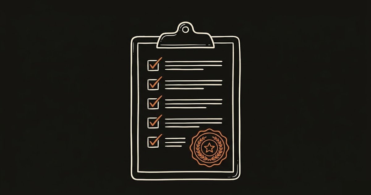 Illustration of a clipboard with checkboxes and approval stamp for sober living compliance