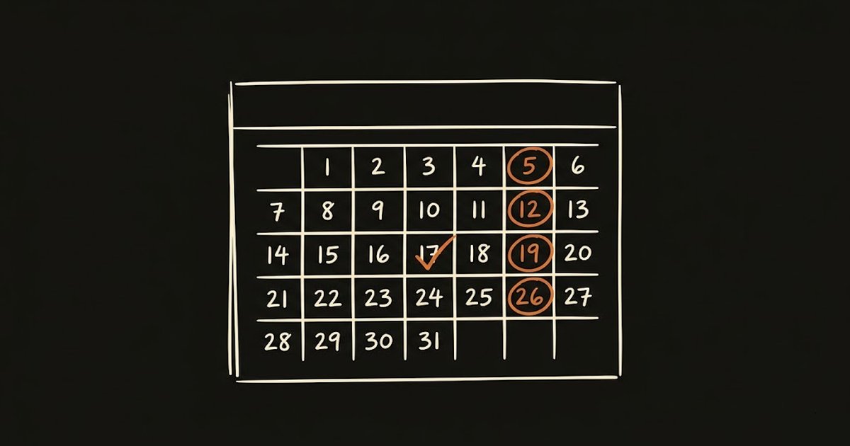 Illustration of a calendar with circled dates representing random drug testing schedule