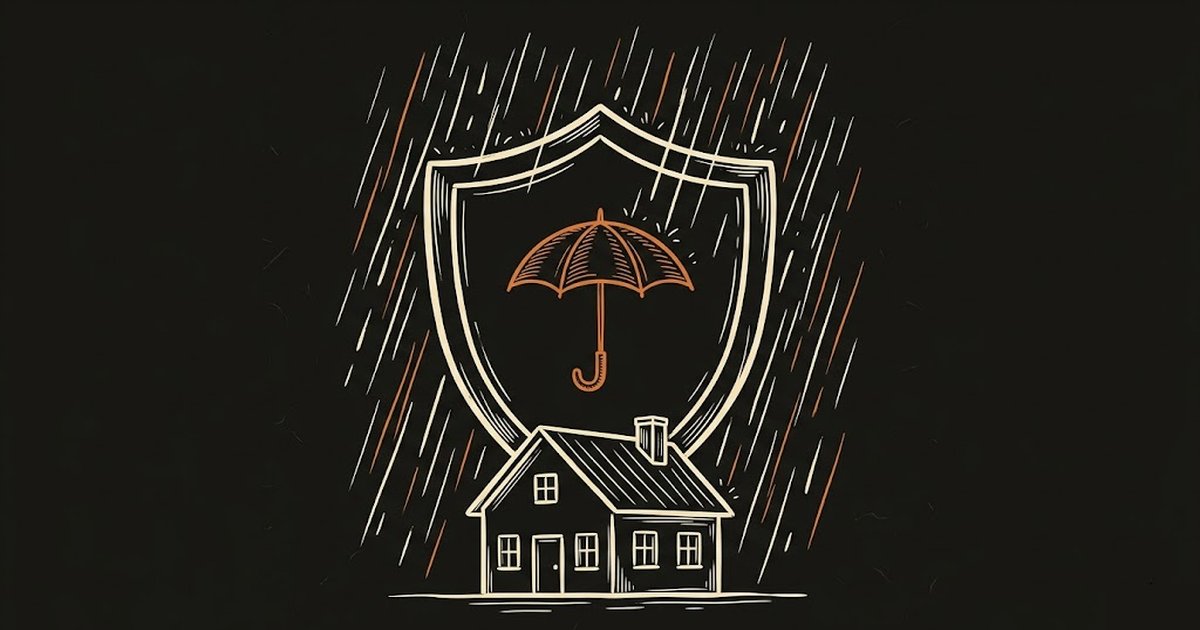 Illustration of a shield protecting a house representing insurance coverage for sober living homes