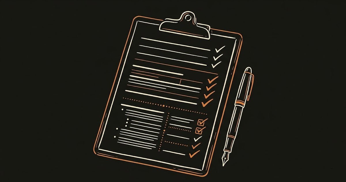 Illustration of a checklist with items being checked off for sober living resident intake